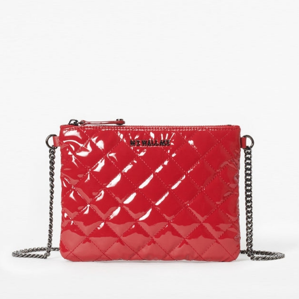 NWT- MZ Wallace Ruby Quilted Nylon Crossbody Bag, Rouge Lacquer